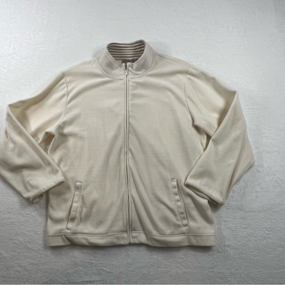 Women’s Cream zip up Jacket by Jane Ashley size xl